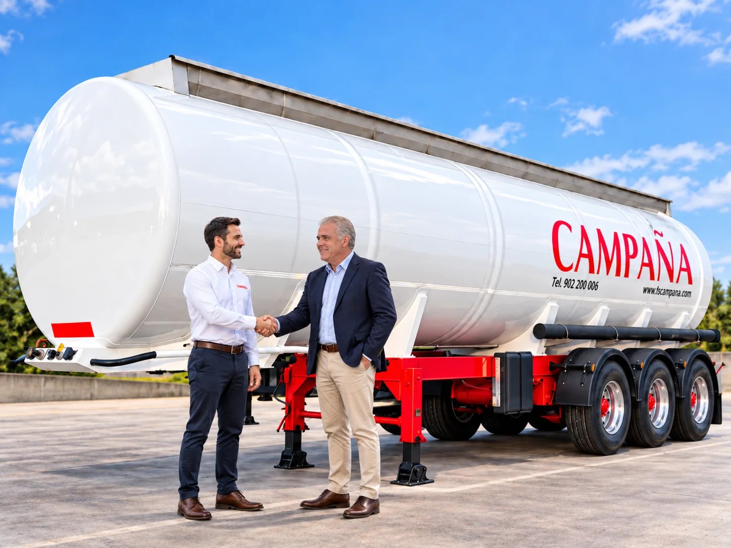 Acuerdo comercial junto a una cisterna